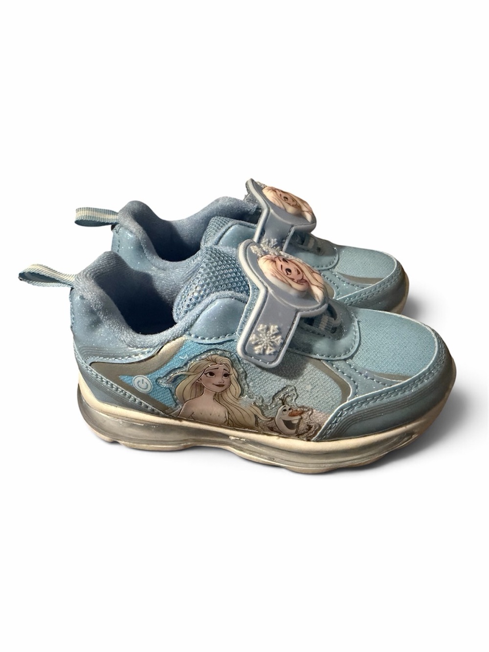 Light-Up Blue Kids Sneakers with Frozen Character Detail - Picture 8 of 9
